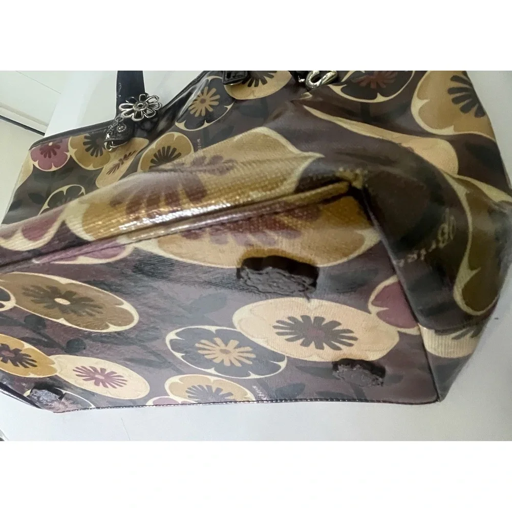 Brighton Retro Floral Coated Tote Bag Shoulder Purse & Matching Wallet Set⁠